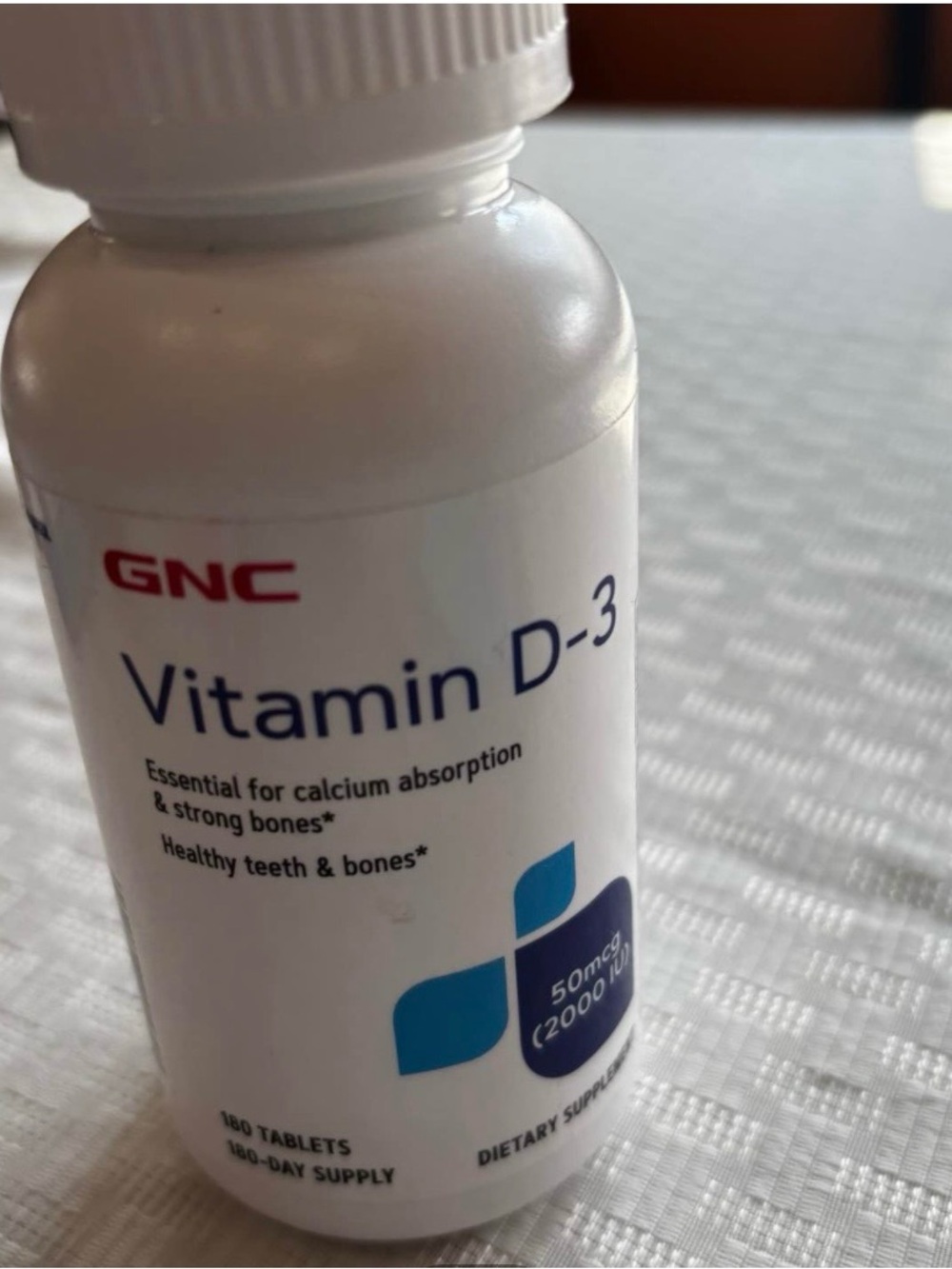 Vitamin D-3 50mcg (2000 IU) White Bottle - Supports Healthy Bones